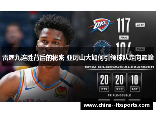 雷霆九连胜背后的秘密 亚历山大如何引领球队走向巅峰
